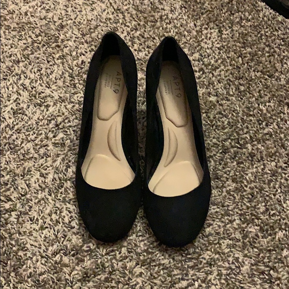 Apt.9 2 1/2 inch Black Velvet Heels